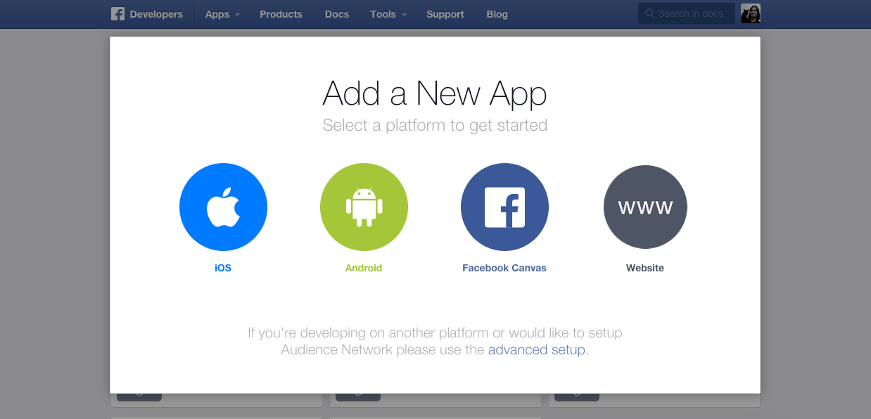 facebook app creation