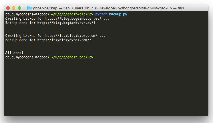 Backing up Ghost blogs with Python