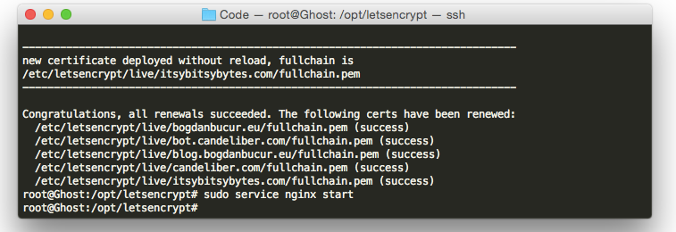 Renewing a Let's Encrypt certificate for Nginx